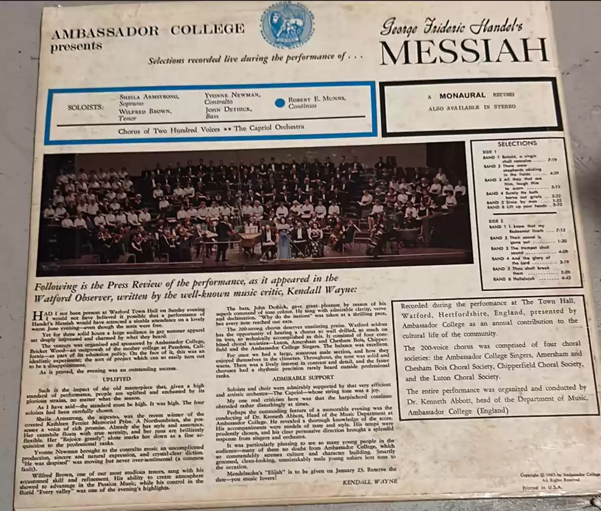 AC-Handel's Messiah back cover